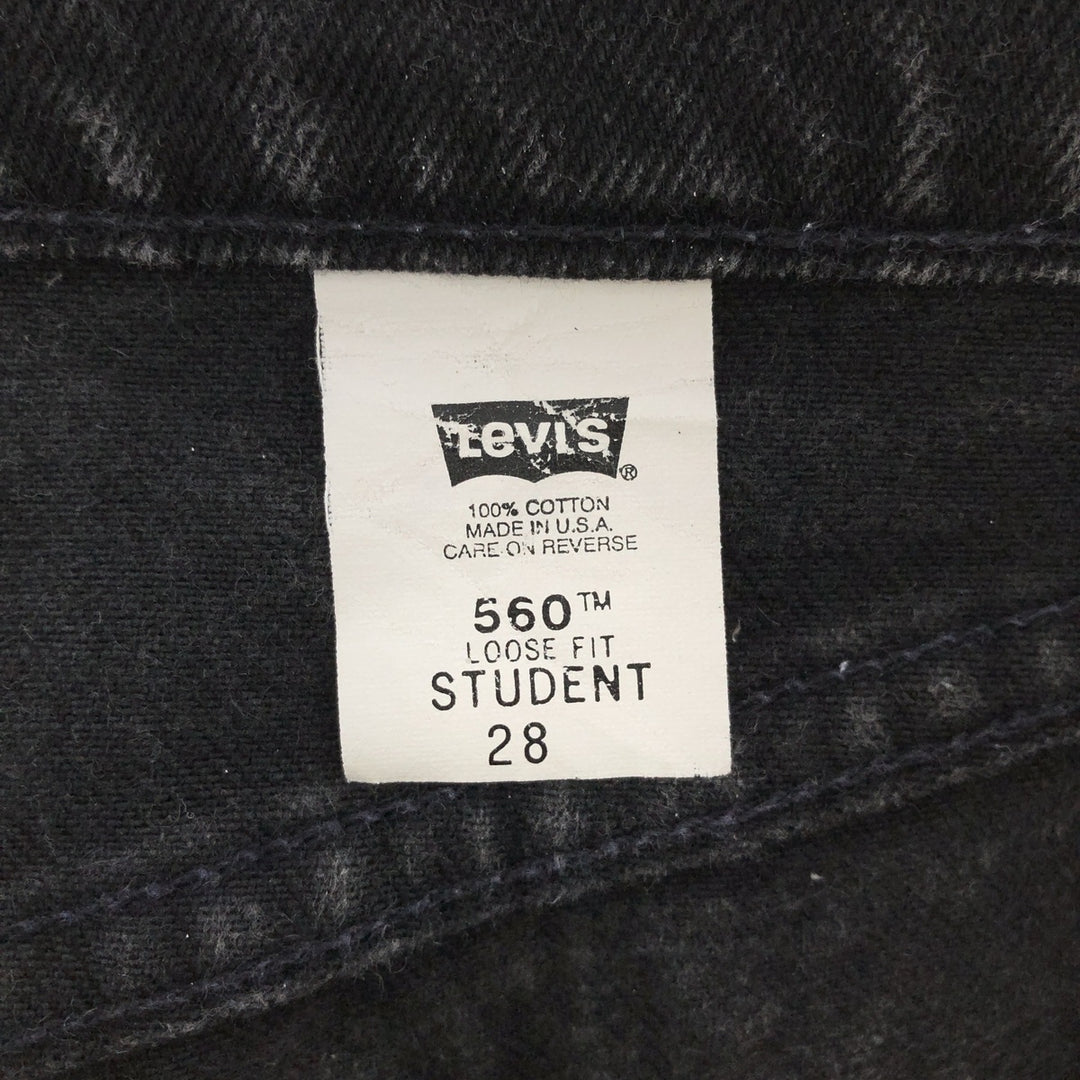 90'S Levi's 560 LOOSE FIT STUDENT Black Denim Shorts, Made in USA, Men's W29 Vintage /eaa392823