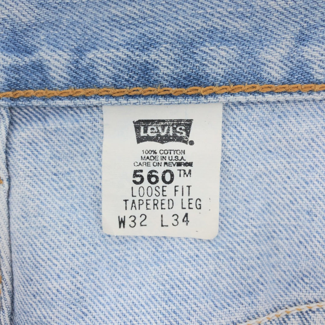 00'S Levi's 560 LOOSE FIT TAPERED LEG tapered denim pants made in USA men's w32 /eaa392824