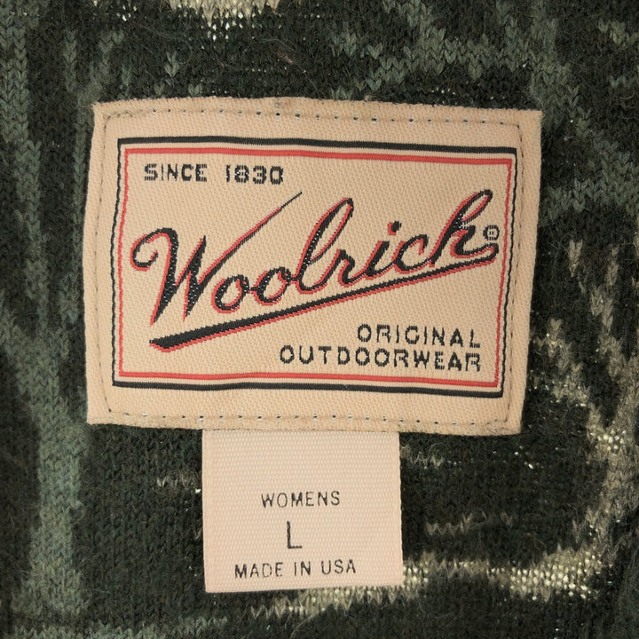 00'S WOOLRICH all-over print fleece cut-and-sew made in the USA, women's size L / eaa392916