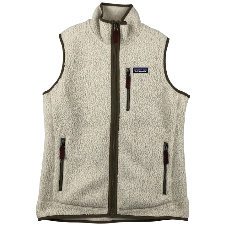 Patagonia Retro Pile Vest 22825FA17, Women's Medium Fleece Vest polyester pale white type Vintage Second Hand