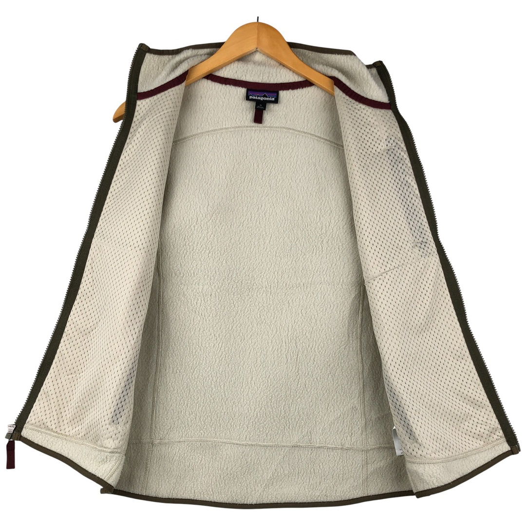 Patagonia Retro Pile Vest 22825FA17, Women's Medium Fleece Vest polyester pale white type Vintage Second Hand