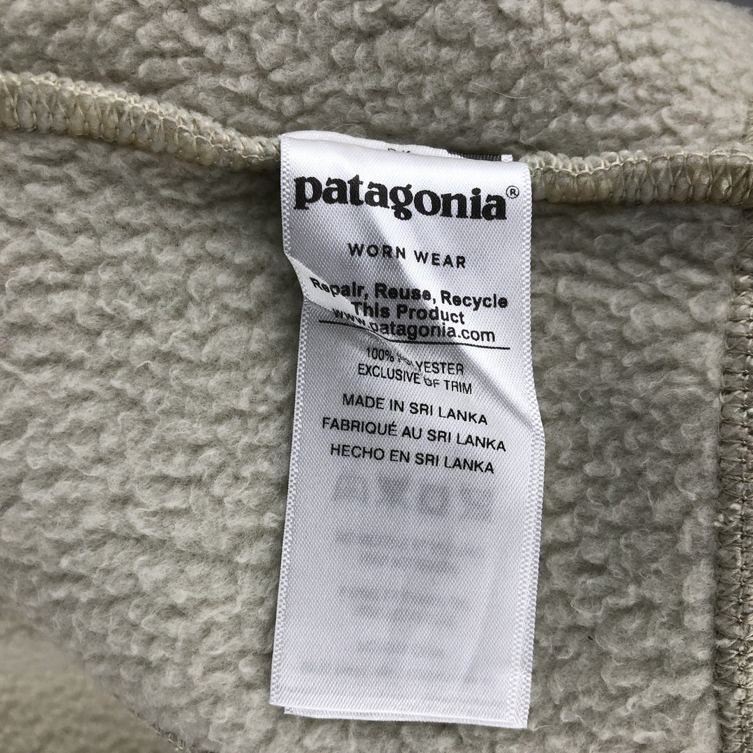 Patagonia Retro Pile Vest 22825FA17, Women's Medium Fleece Vest polyester pale white type Vintage Second Hand