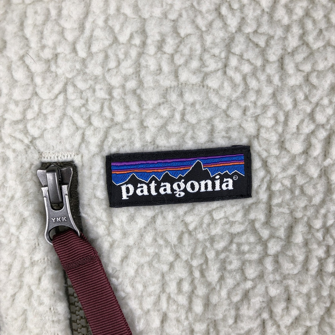 Patagonia Retro Pile Vest 22825FA17, Women's Medium Fleece Vest polyester pale white type Vintage Second Hand