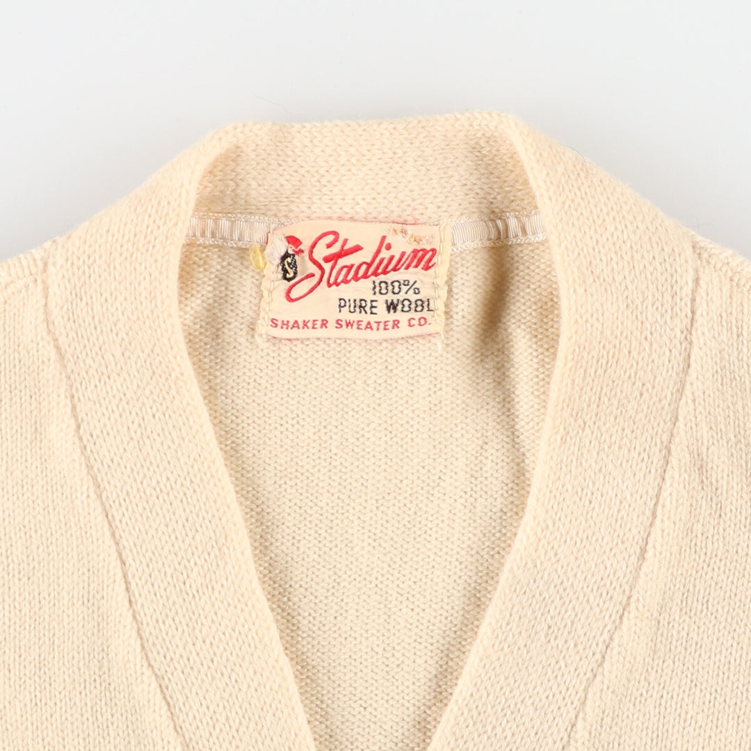 60'S Stadiums Wool Lettered Knit Cardigan Men's S Vintage /eaa393021