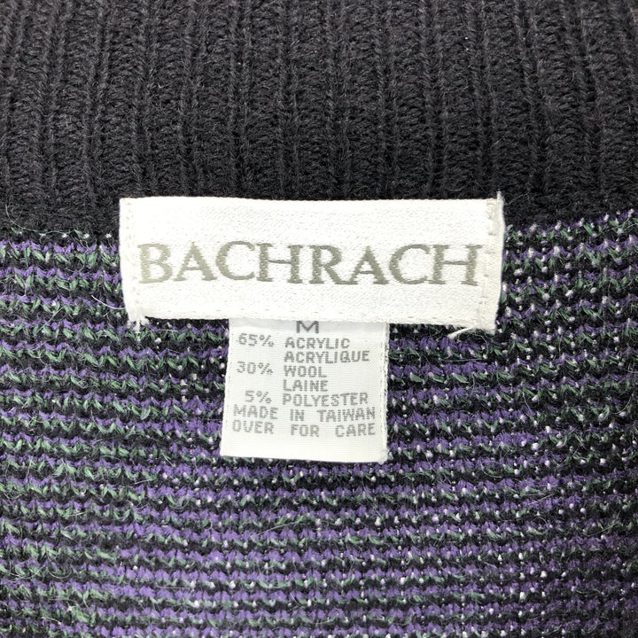 BACHRACH All-over print acrylic knit cardigan, men's L /eaa393049