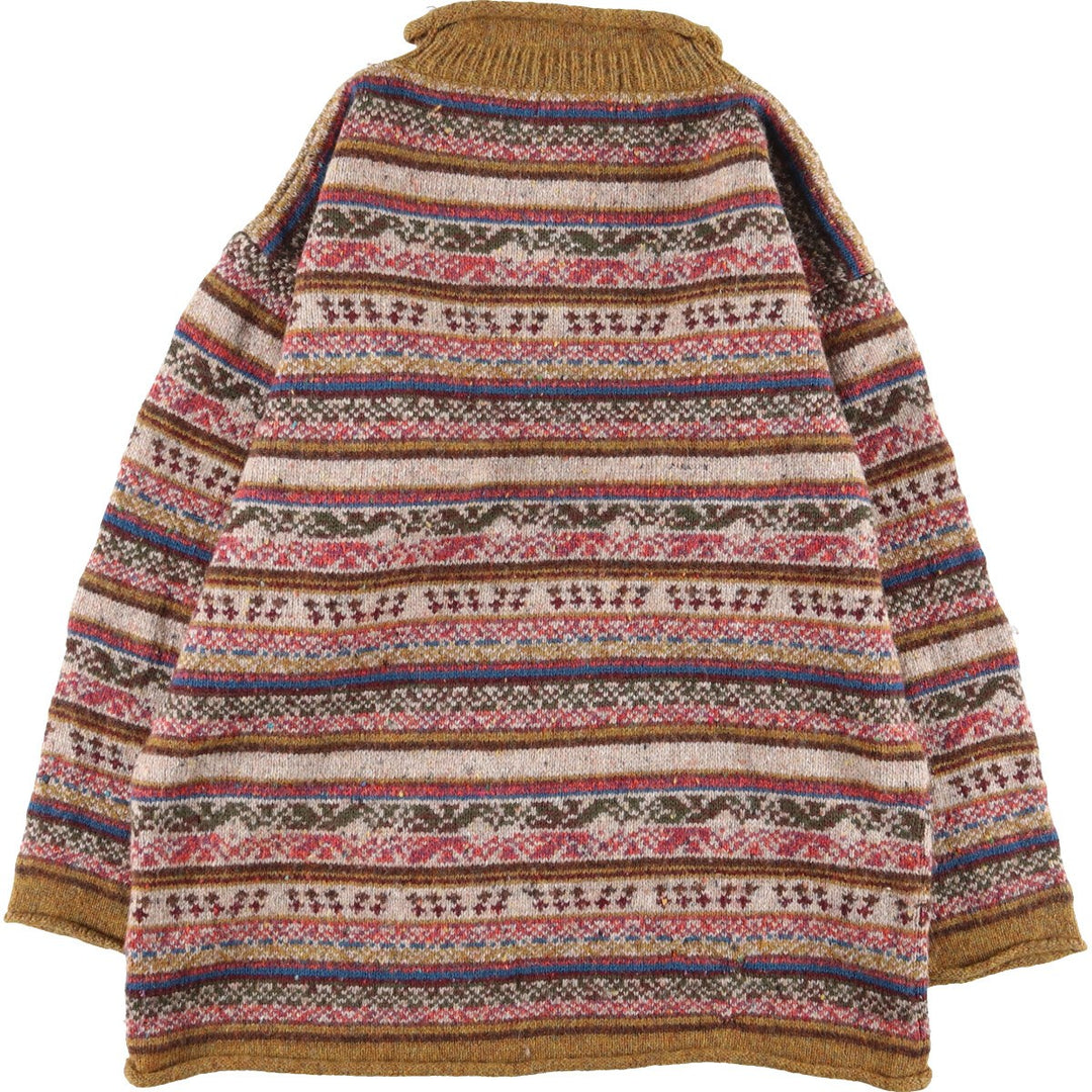 FORENZA All-over Print Roll Neck Wool Knit Sweater Women's M /eaa393122