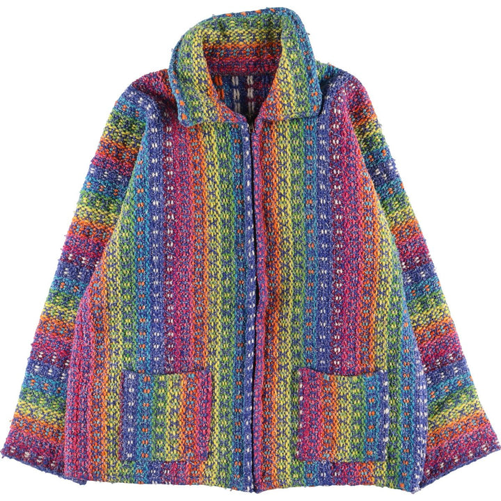 All-over print wool knit cardigan for women, size M /eaa393170