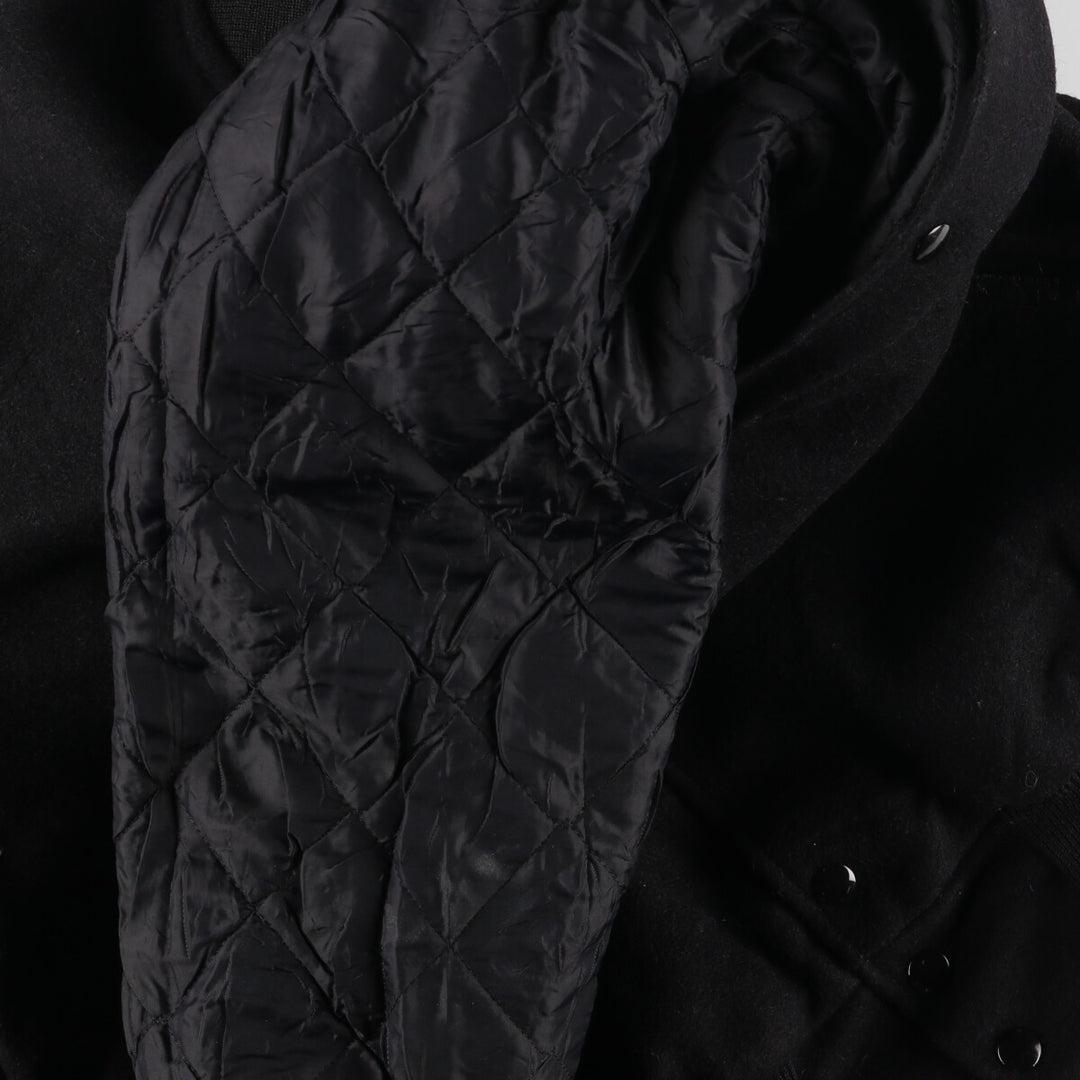 HOLLOWAY Back Embroidery Leather Sleeve Wool Stadium Jacket Award Jacket Varsity Jacket Made in USA Men's L /eaa393299