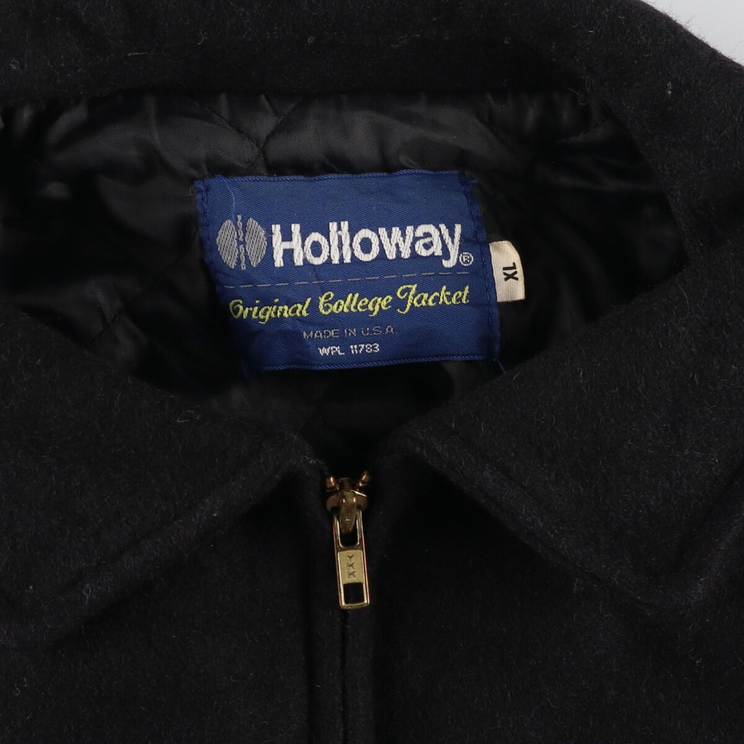 90'S HOLLOWAY Collared Wool Varsity Jacket Award Jacket Made in USA Men's XL /eaa393349