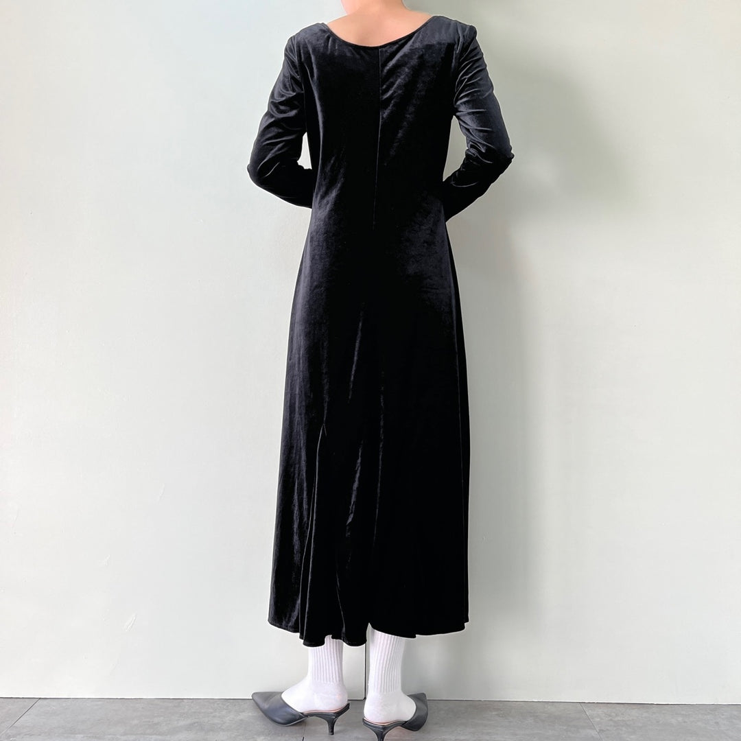 MOLLY MALLOY Long Sleeve Velvet Dress Women's L /eaa393389