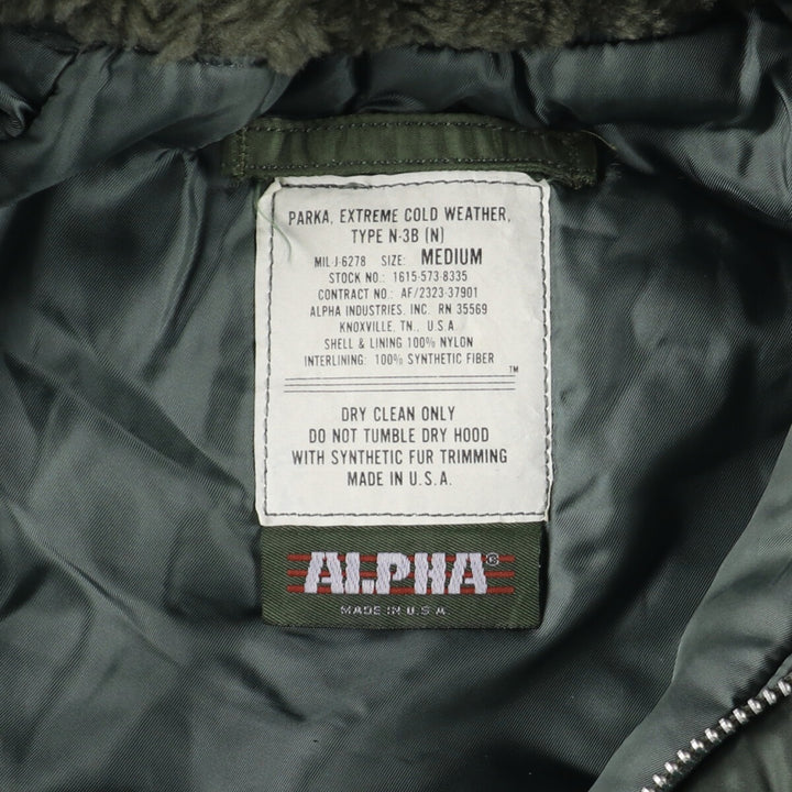 Alpha ALPHA N-3B Type Military Flight Jacket Made in USA Men's M /eaa393654