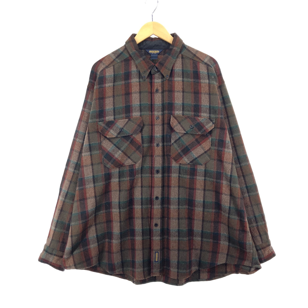 WOOLRICH Check Pattern Wool Shirt Men's XXL /eaa393800