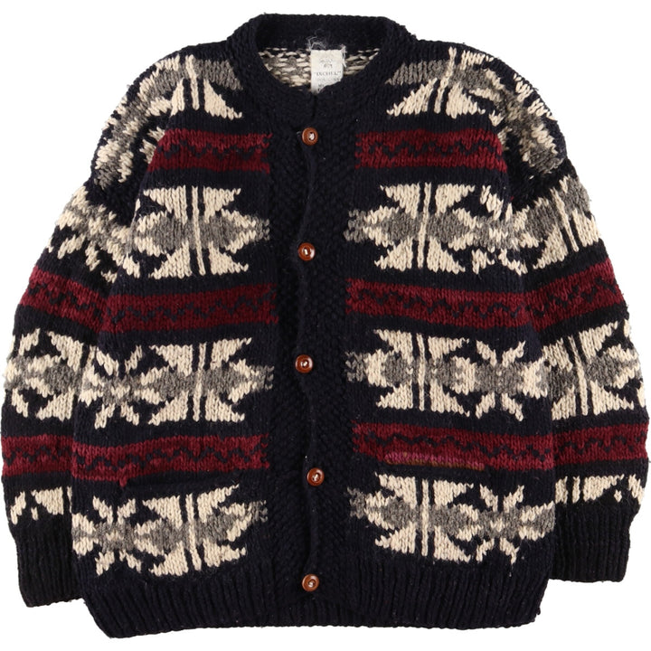 IXCHEL All-over Pattern Ecuador Knit Cardigan Men's XL /eaa393998