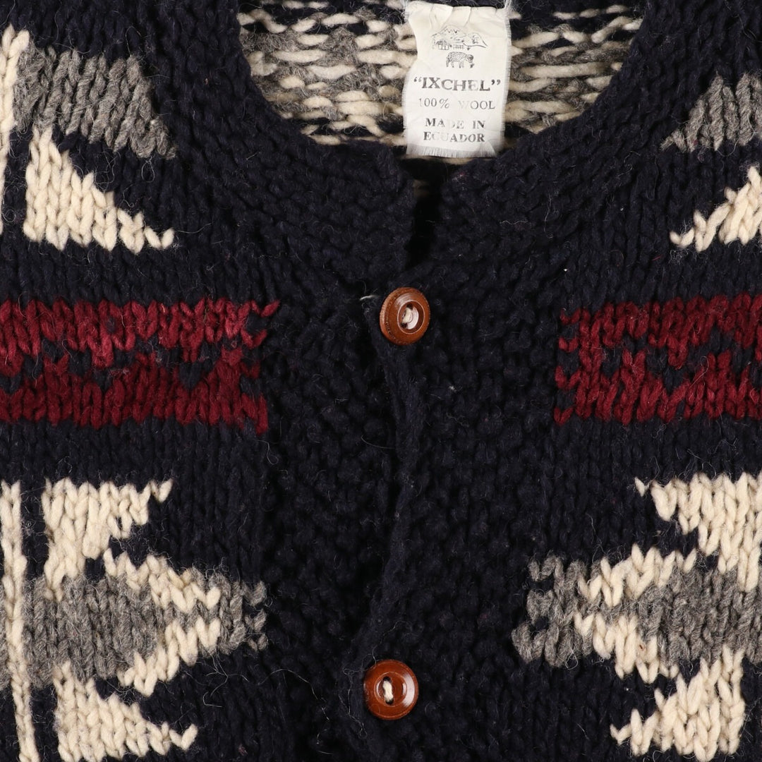 IXCHEL All-over Pattern Ecuador Knit Cardigan Men's XL /eaa393998