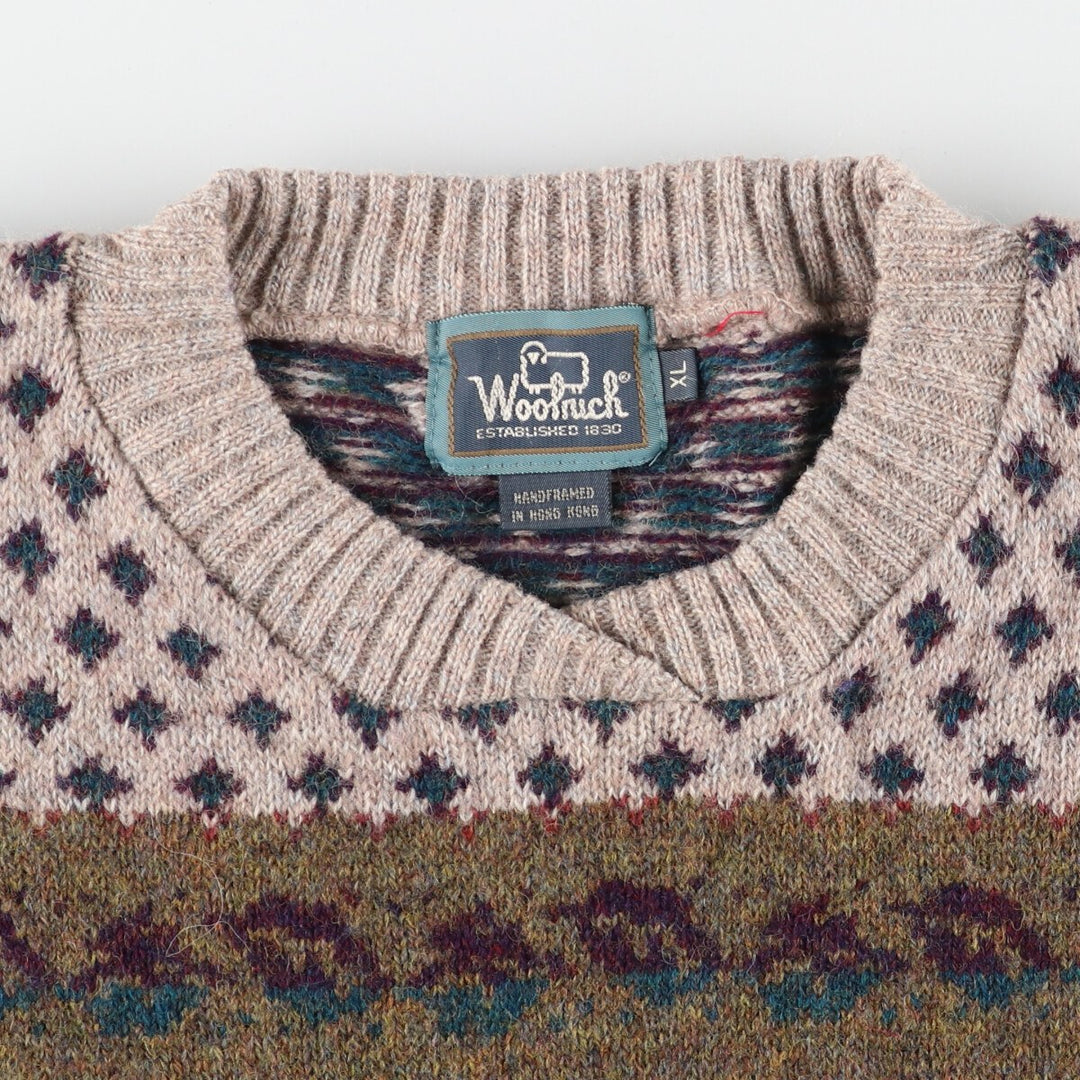 80'S WOOLRICH All-over print wool knit sweater, men's XL, vintage /eaa394137