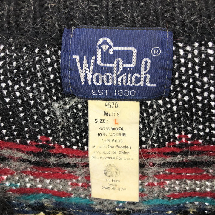 80'S WOOLRICH All-over print mohair blend wool knit sweater Men's L Vintage /eaa394159