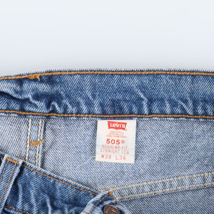 90'S Levi's 505 REGULAR FIT STRAIGHT LEG tapered denim pants made in USA men's w38 vintage /eaa394275