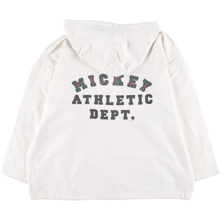 MICKEY MOUSE Mickey Mouse character print long T-shirt long T men's L cotton white type Vintage Second Hand
