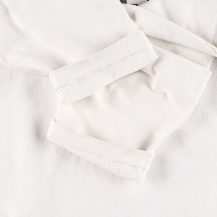 MICKEY MOUSE Mickey Mouse character print long T-shirt long T men's L cotton white type Vintage Second Hand