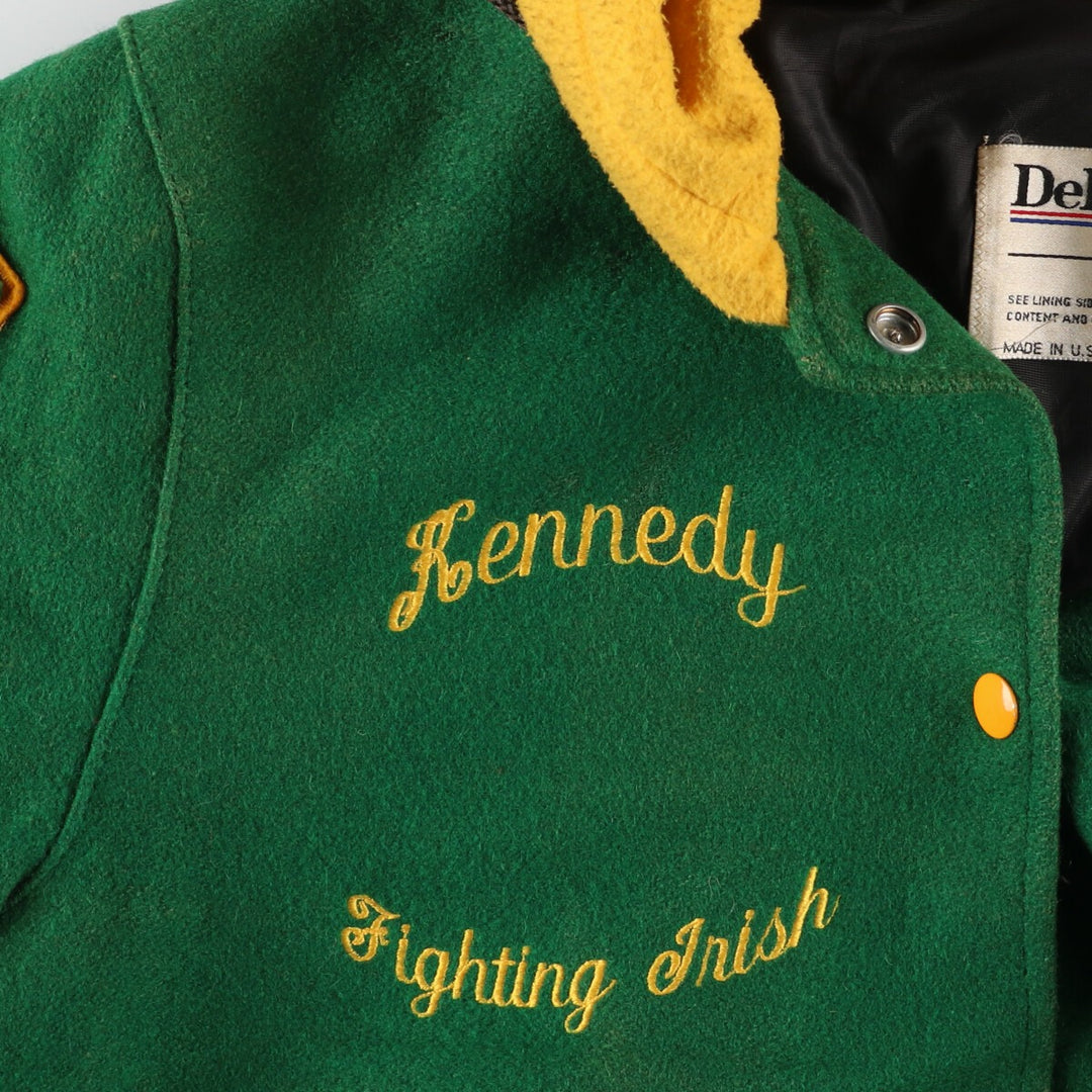 80'S DeLONG hooded sailor collar wool varsity jacket award jacket varsity jacket made in USA women's M /eaa394770