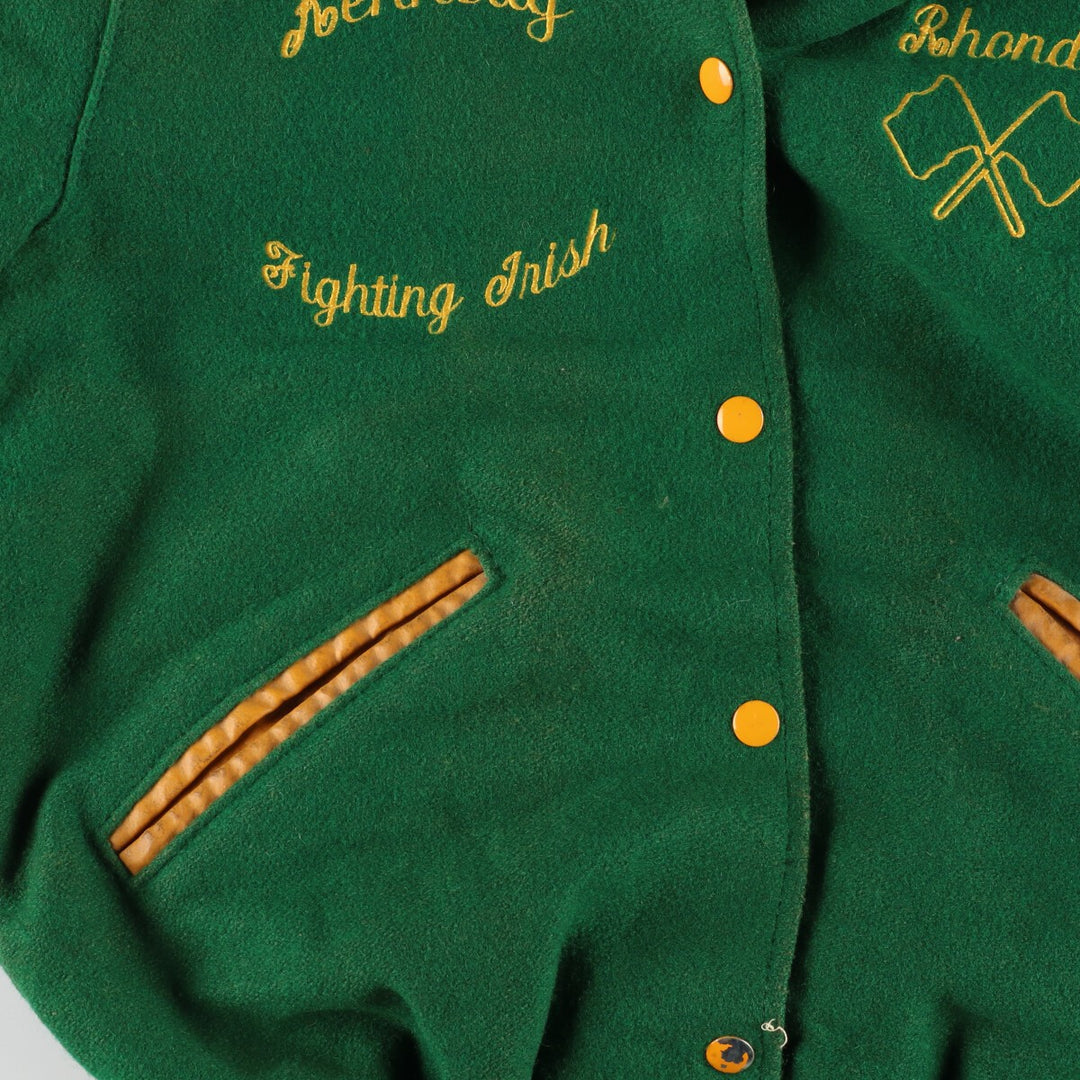 80'S DeLONG hooded sailor collar wool varsity jacket award jacket varsity jacket made in USA women's M /eaa394770