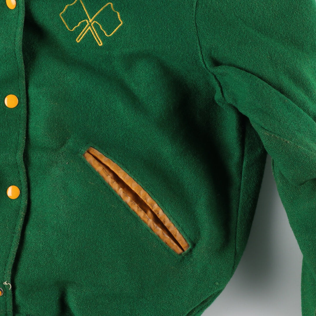 80'S DeLONG hooded sailor collar wool varsity jacket award jacket varsity jacket made in USA women's M /eaa394770