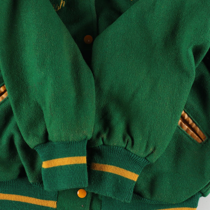 80'S DeLONG hooded sailor collar wool varsity jacket award jacket varsity jacket made in USA women's M /eaa394770