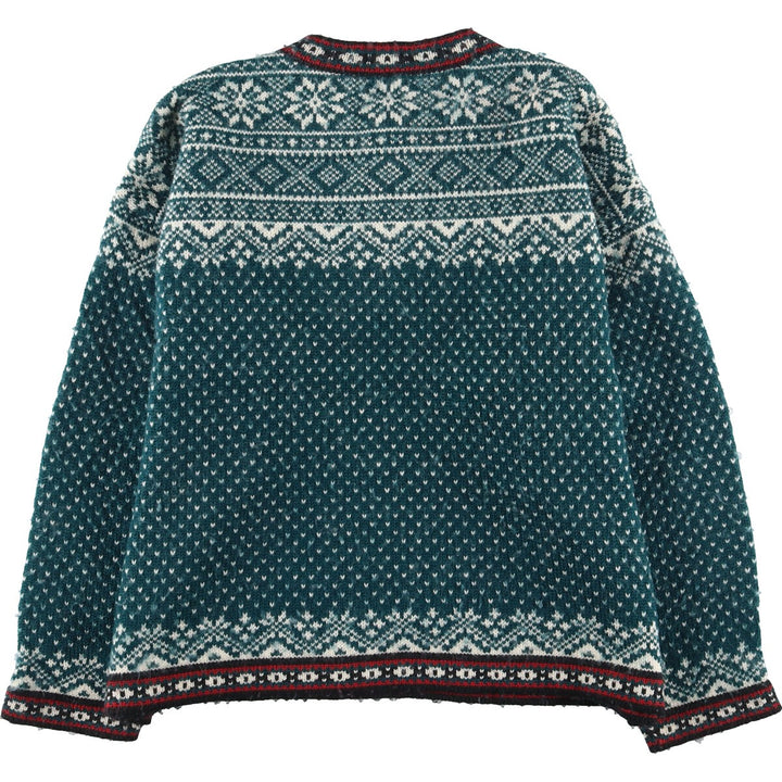 LLBean Nordic Pattern Wool Tyrolean Sweater Women's L /eaa394961