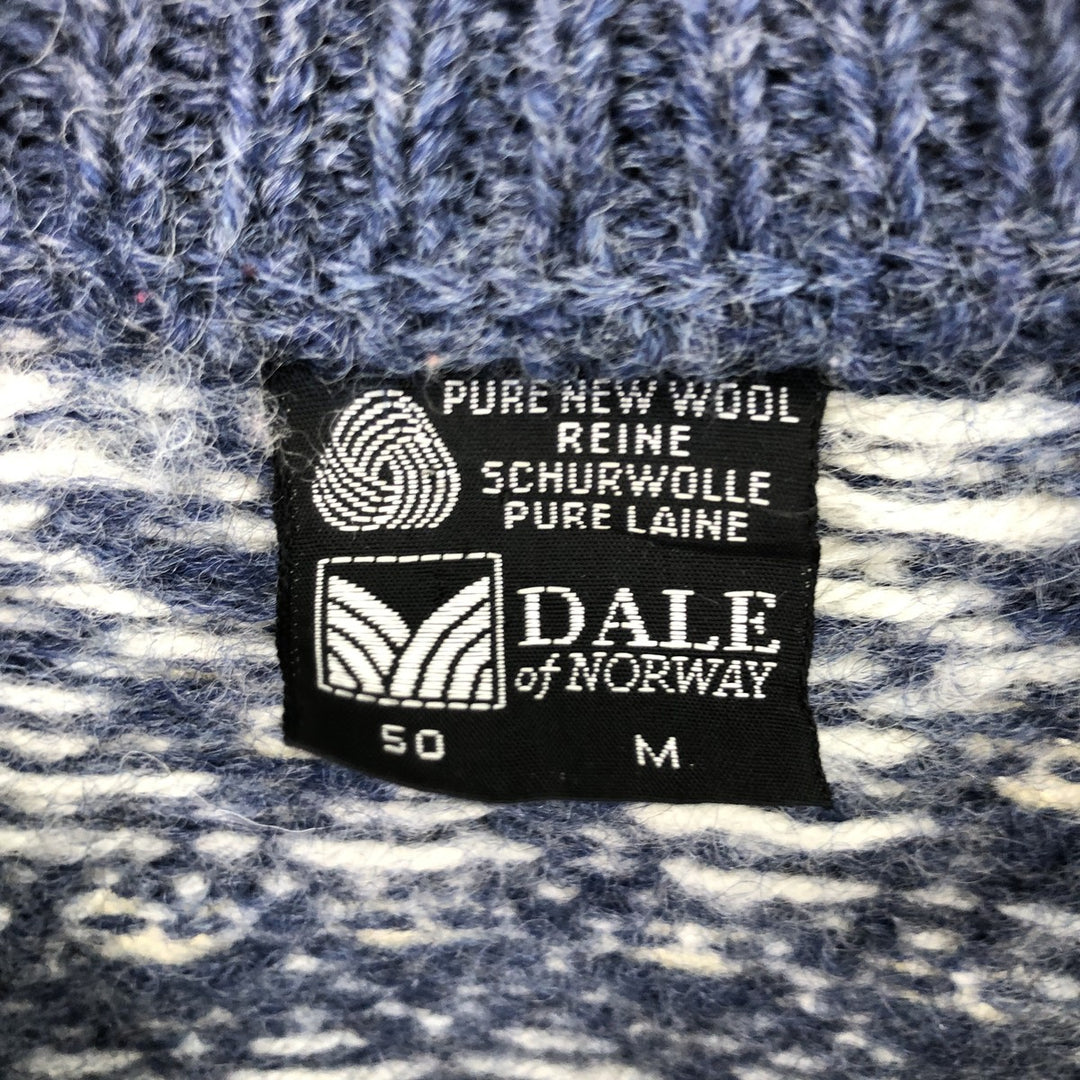 DALE of NORWAY All-over Nordic Pattern Wool Tyrolean Cardigan Made in Norway Men's M /eaa395036