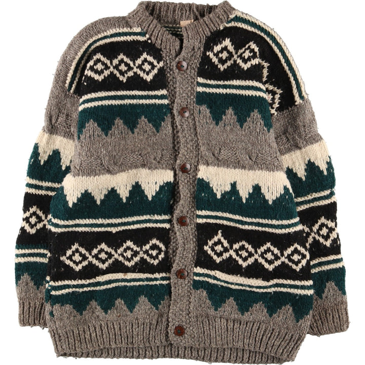 All-over print Ecuador knit cardigan, men's XL /eaa395108