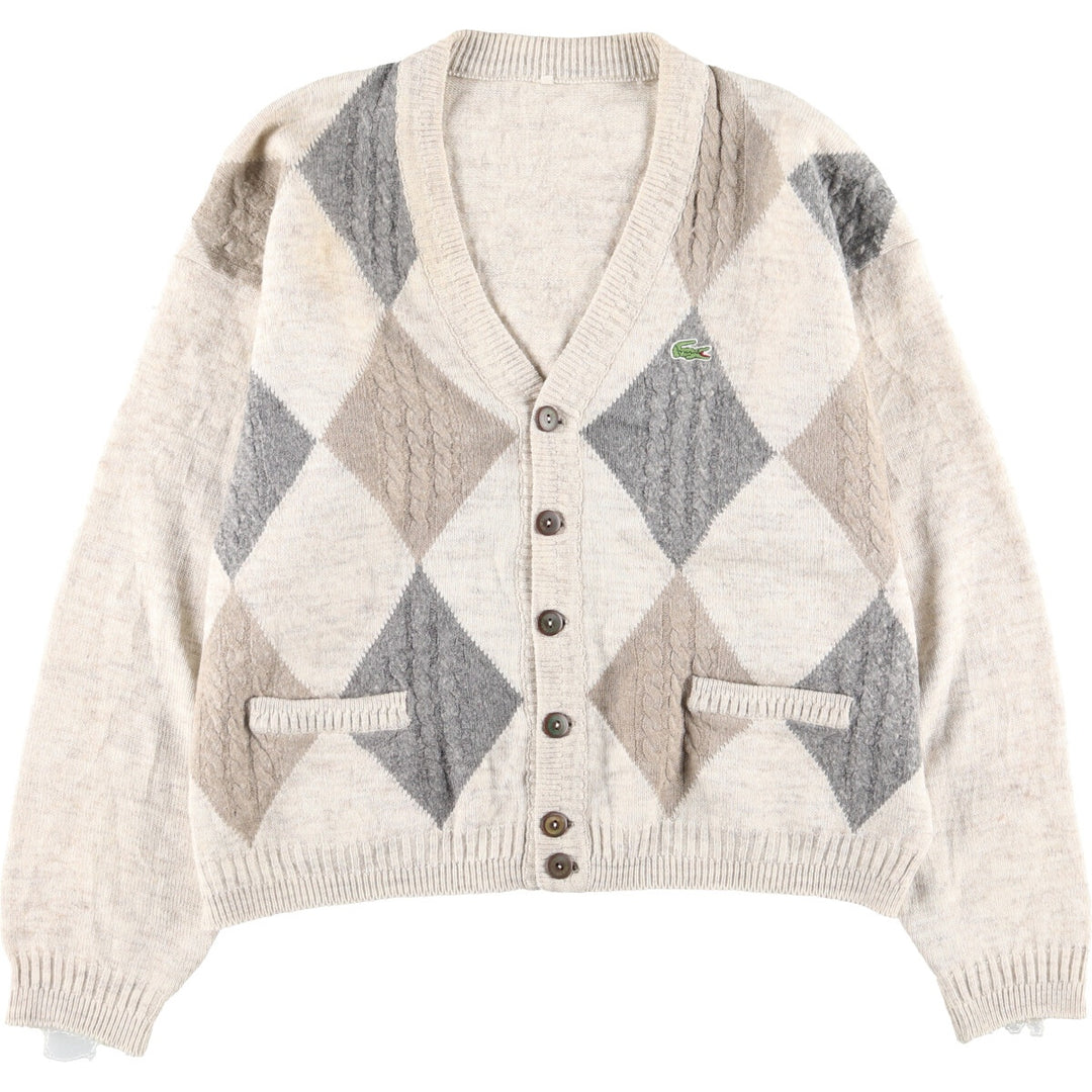 Lacoste Argyle Pattern Knit Cardigan Women's L /eaa395111