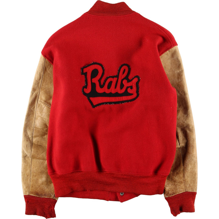 60s~ TOM HARMER Leather Sleeve Wool Stadium Jacket Award Jacket Varsity Jacket Men's L Vintage /eaa395113