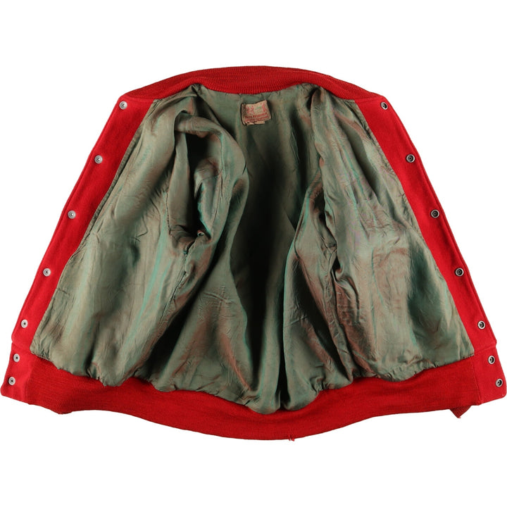 60s~ TOM HARMER Leather Sleeve Wool Stadium Jacket Award Jacket Varsity Jacket Men's L Vintage /eaa395113