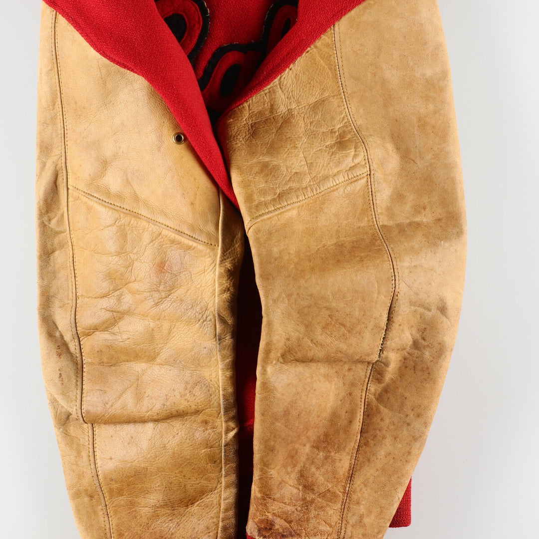 60s~ TOM HARMER Leather Sleeve Wool Stadium Jacket Award Jacket Varsity Jacket Men's L Vintage /eaa395113