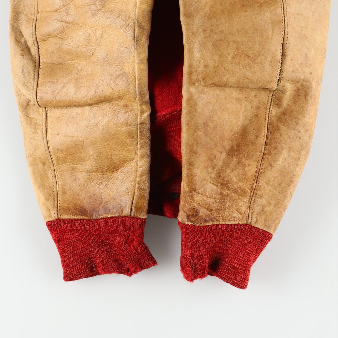 60s~ TOM HARMER Leather Sleeve Wool Stadium Jacket Award Jacket Varsity Jacket Men's L Vintage /eaa395113