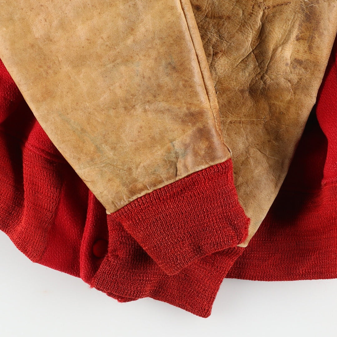 60s~ TOM HARMER Leather Sleeve Wool Stadium Jacket Award Jacket Varsity Jacket Men's L Vintage /eaa395113