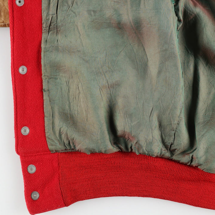 60s~ TOM HARMER Leather Sleeve Wool Stadium Jacket Award Jacket Varsity Jacket Men's L Vintage /eaa395113