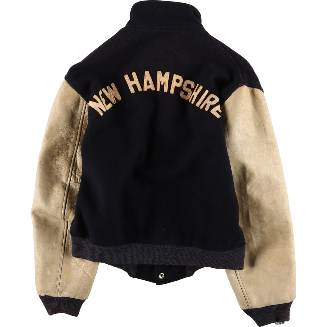 ~90'S UNKNOWN Leather Sleeve Wool Stadium Jacket Award Jacket Varsity Jacket Men's M Vintage /eaa395114