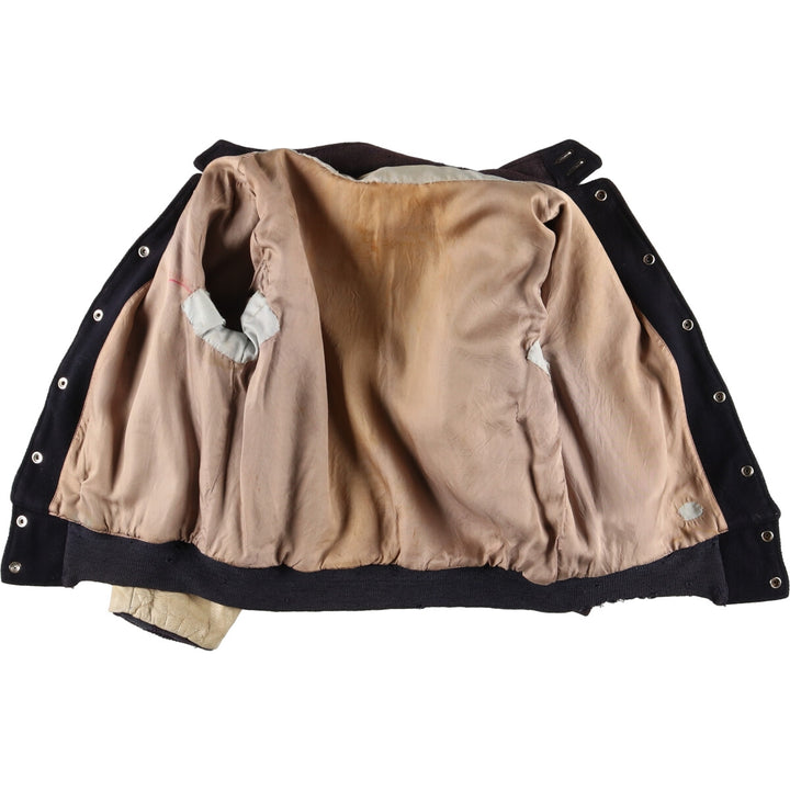~90'S UNKNOWN Leather Sleeve Wool Stadium Jacket Award Jacket Varsity Jacket Men's M Vintage /eaa395114