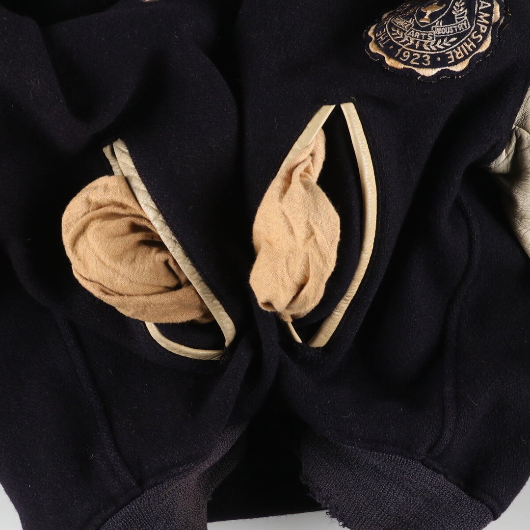 ~90'S UNKNOWN Leather Sleeve Wool Stadium Jacket Award Jacket Varsity Jacket Men's M Vintage /eaa395114