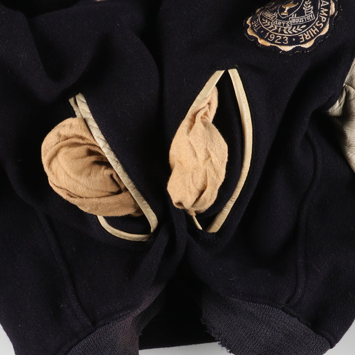 ~90'S UNKNOWN Leather Sleeve Wool Stadium Jacket Award Jacket Varsity Jacket Men's M Vintage /eaa395114
