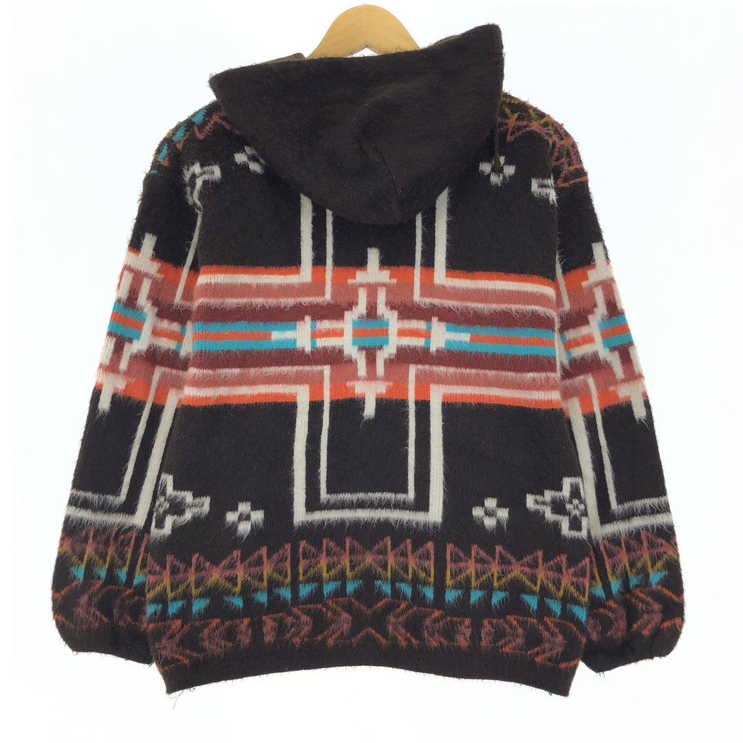 EARTH RAGZ All-over Native American Pattern Wool Knit Zip Hoodie for Women S /eaa395128