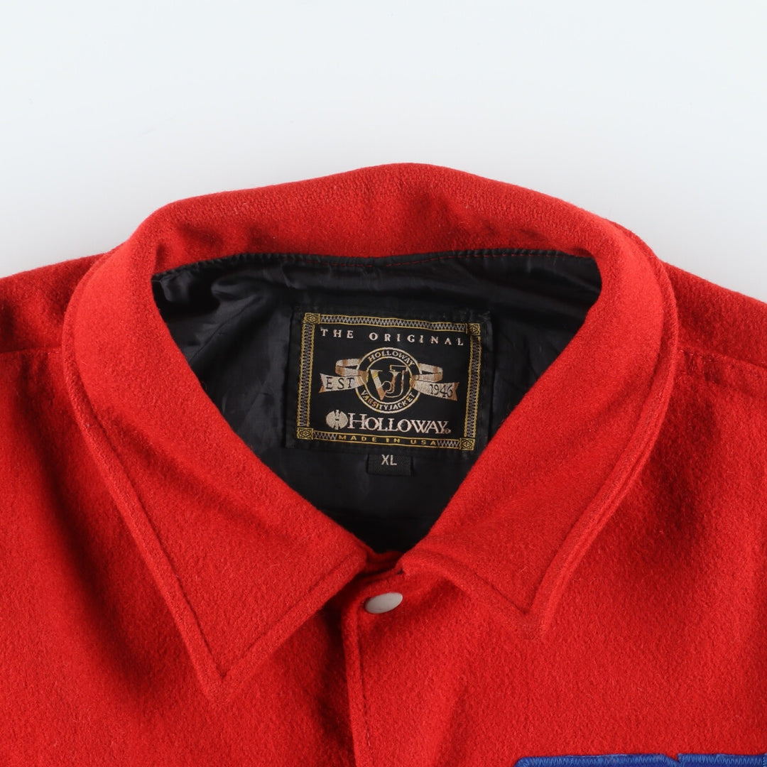 00'S HOLLOWAY Wool Stadium Jacket Award Jacket Varsity Jacket Made in USA Men's XL /eaa395132