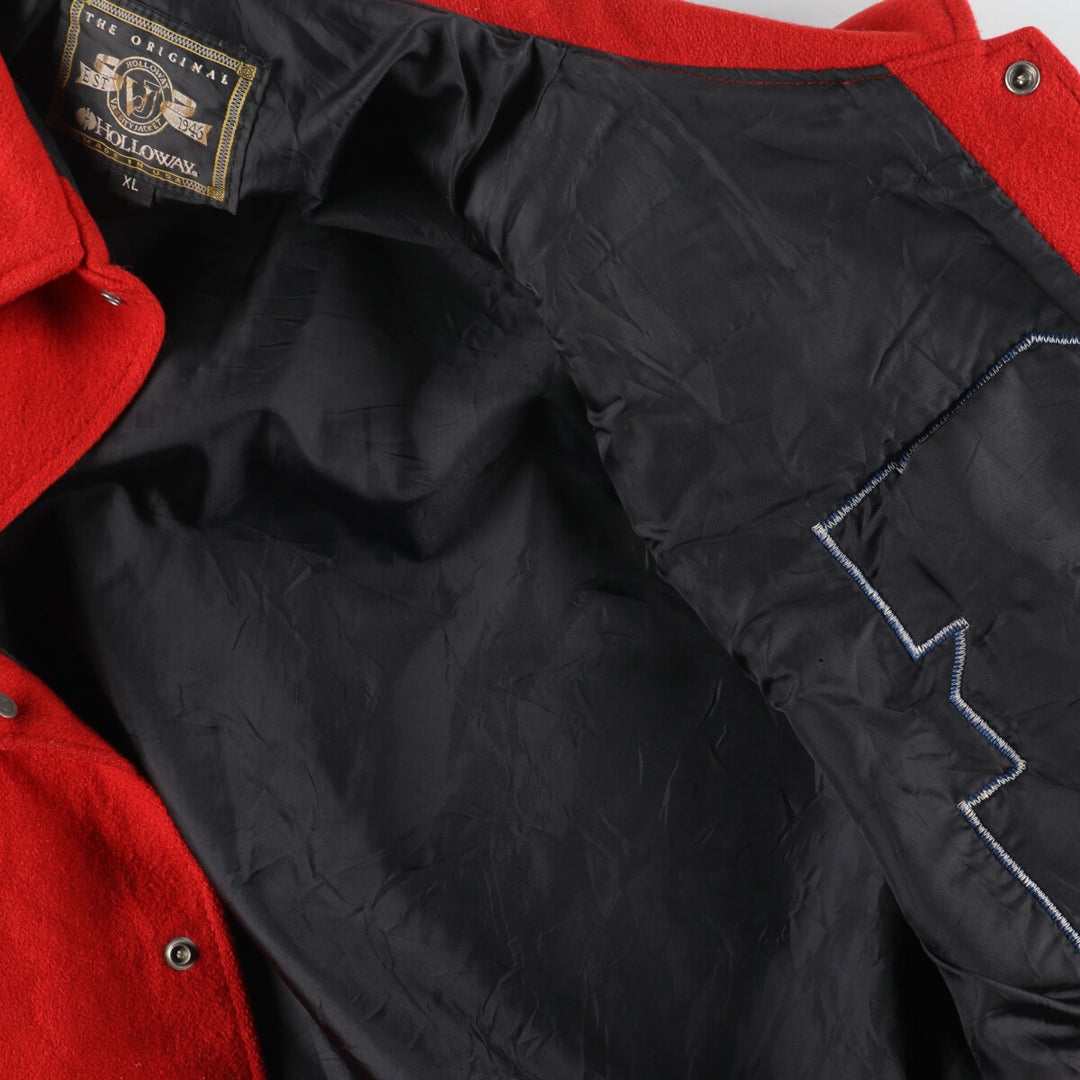 00'S HOLLOWAY Wool Stadium Jacket Award Jacket Varsity Jacket Made in USA Men's XL /eaa395132
