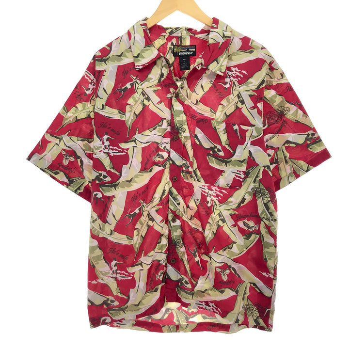 00'S Patagonia Pataloha All-over Print Open Collar Hawaiian Aloha Shirt Men's L Size / eaa395144