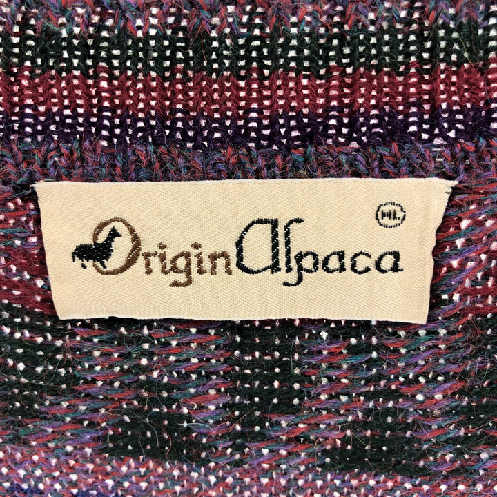 ORIGIN ALPAKA All-over Pattern Handmade Alpaca Knit Cardigan Men's XL /eaa395309