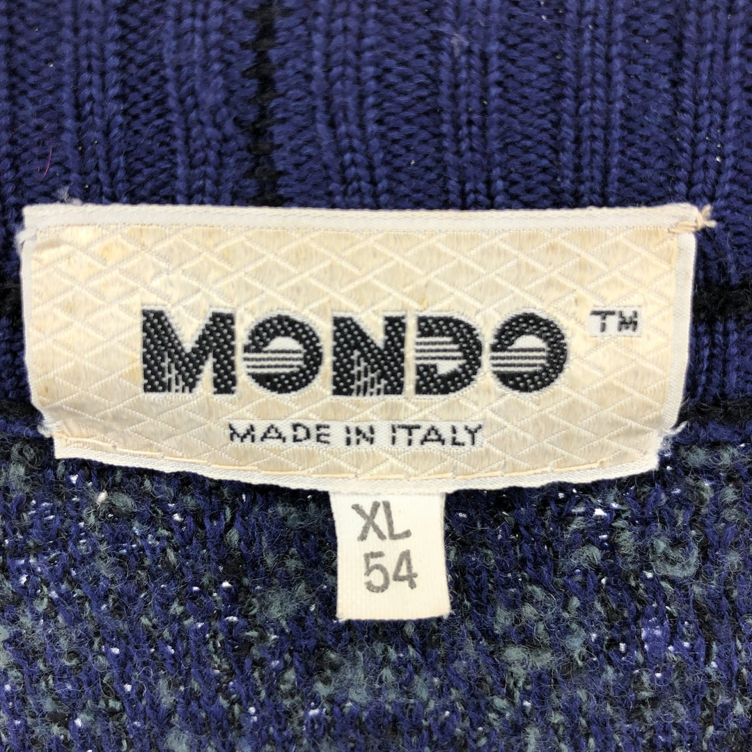 90'S MONDO all-over print alpaca blend wool knit cardigan made in Italy men's XL vintage /eaa395314