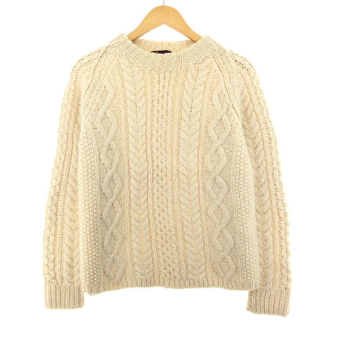 80'S THE BON MARCHE Fisherman Aran Knit Sweater Made in Italy Women's L Vintage /eaa395600