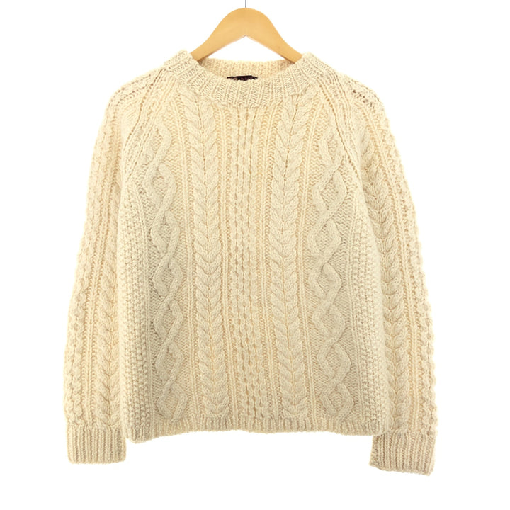 80'S THE BON MARCHE Fisherman Aran Knit Sweater Made in Italy Women's L Vintage /eaa395600