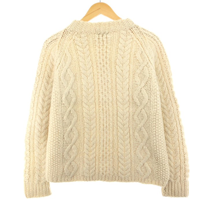 80'S THE BON MARCHE Fisherman Aran Knit Sweater Made in Italy Women's L Vintage /eaa395600